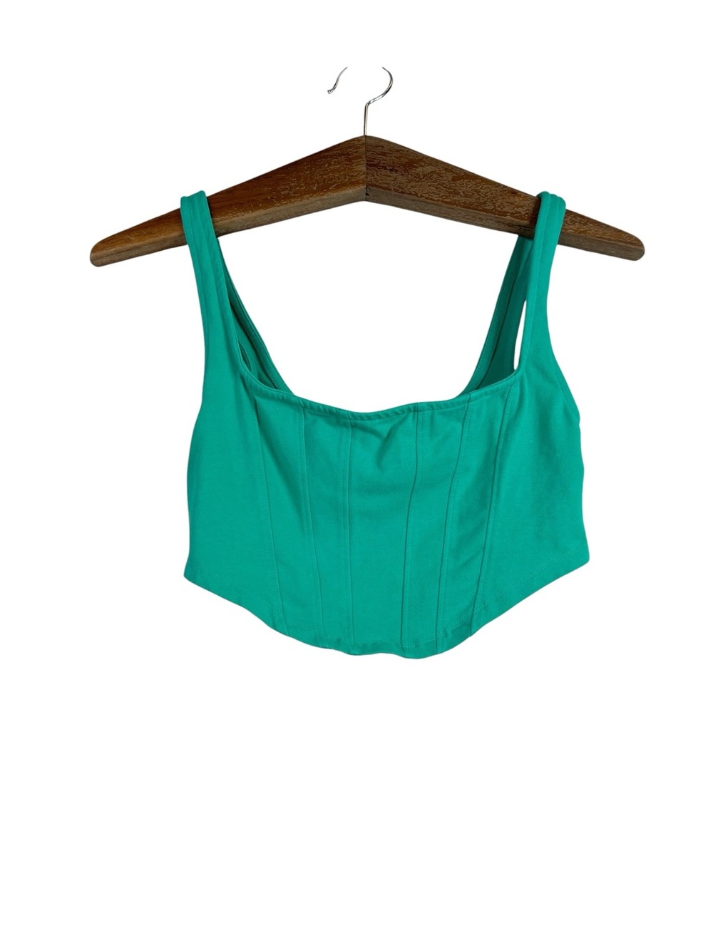 Urban Outfitters Emerald Green Corset Tank Top Cropped Size S Boho Festival